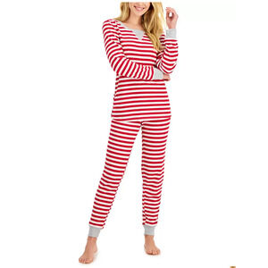 Family Pajamas Women Striped Pajama Set Red Size XXL